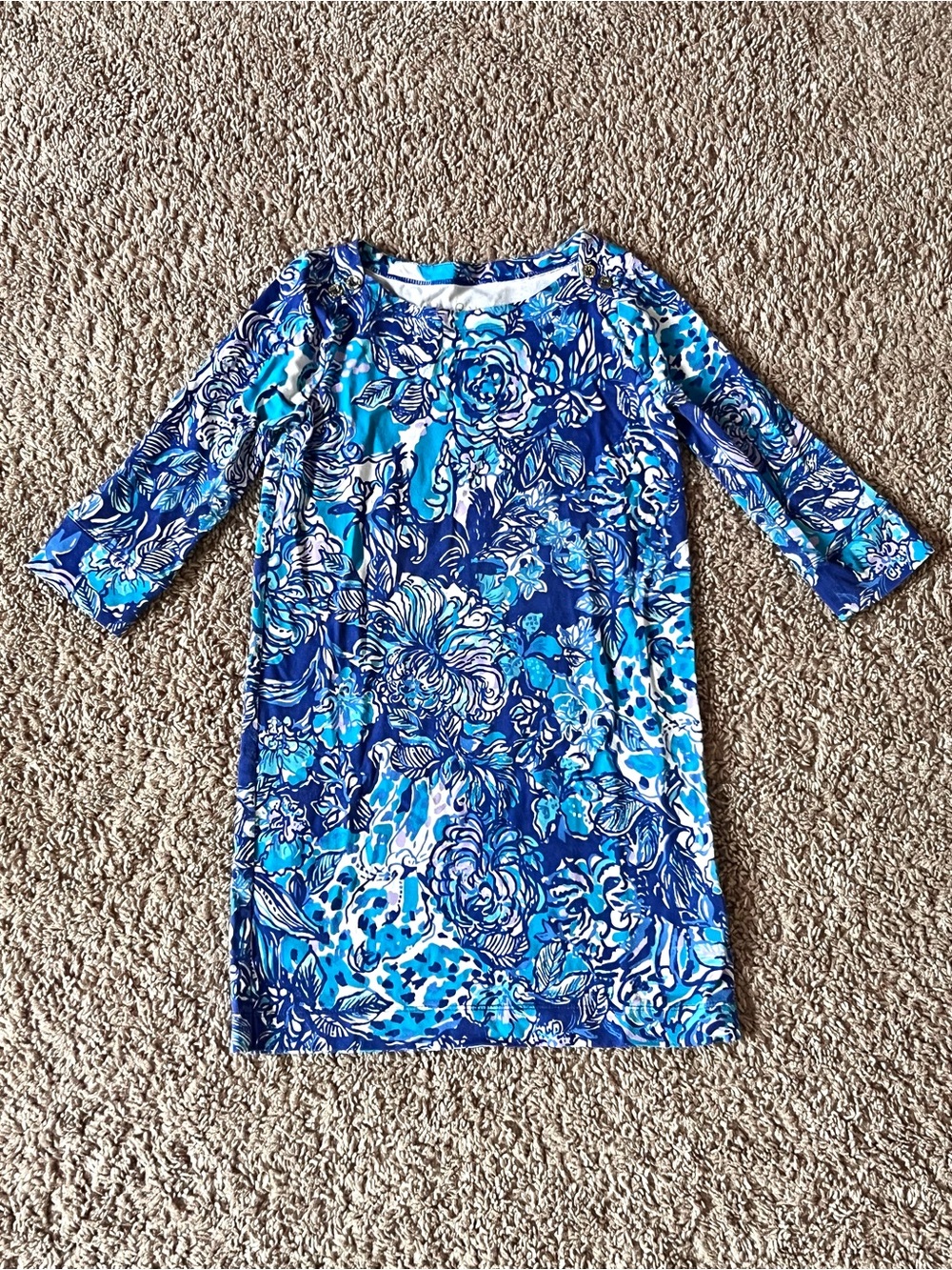 Girls Size 6-7 Lilly Pulitzer Blue Floral Print Girls Dress Bundle